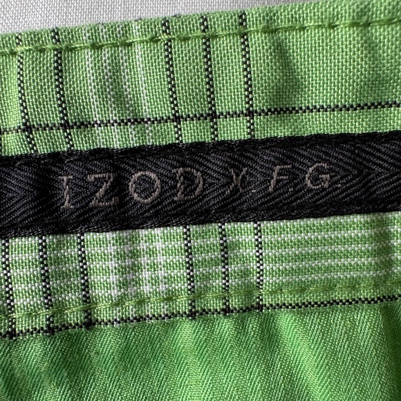 Izod Performx‎ Men's Chino Performance Plaid Golf Shorts Green 36 Outdoor FXG - Picture 7 of 14